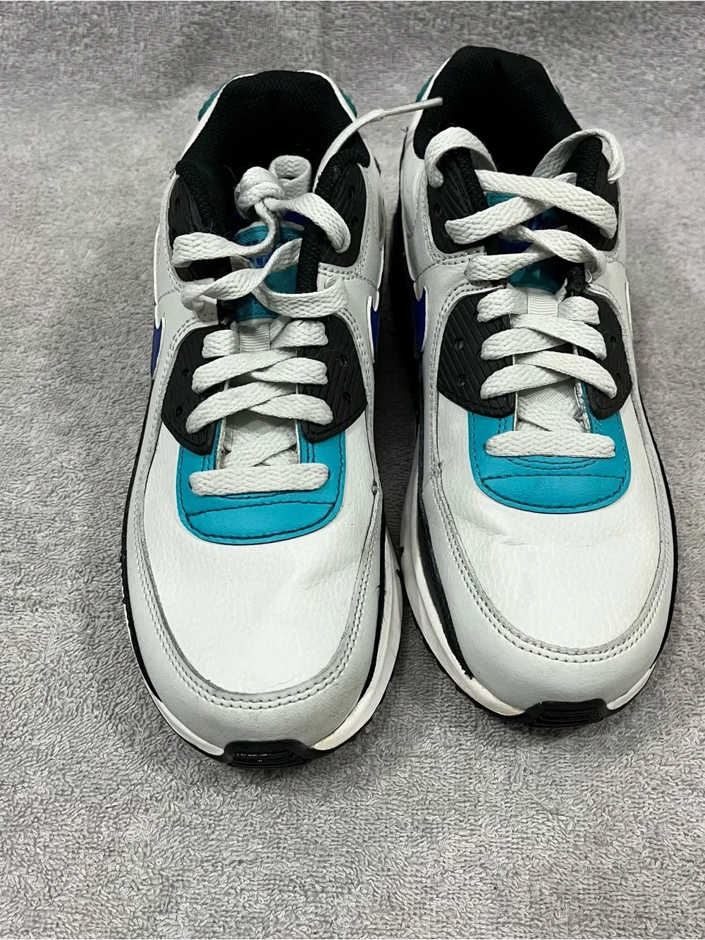 Nike Air Max 90 Size 4Y Black/Hyper Blue/Photon Dust CD6864-003 Youth